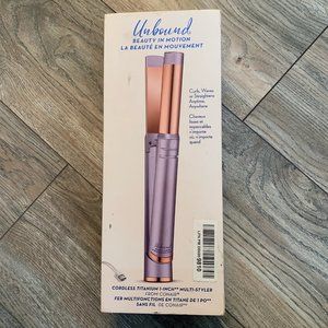 NEW CONAIR UNBOUND BEAUTY IN MOTION CORDLESS TITANIUM 1 INCH MULTI-STYLER PURPLE